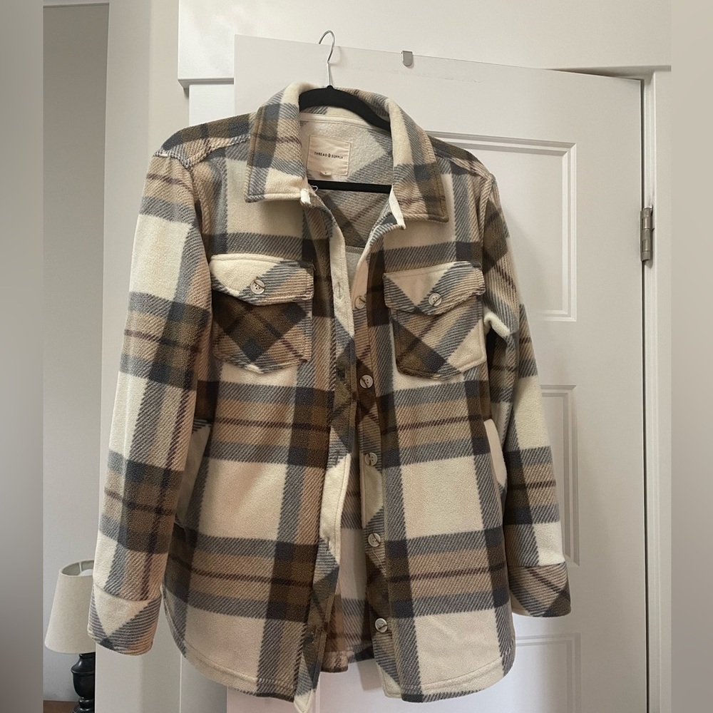 Thread & Supply plaid fleece button up